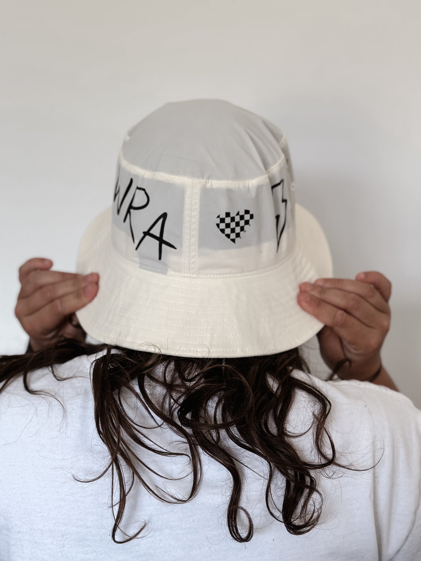 Sticker Wide Brim Bucket Hat